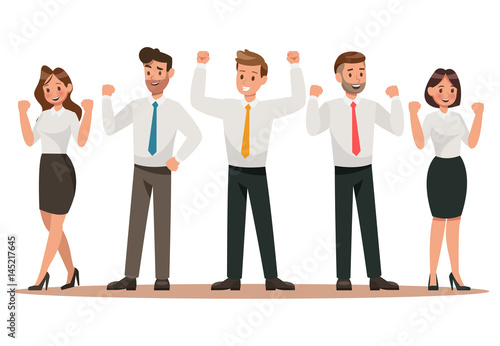 Success business man and girl character design. no2