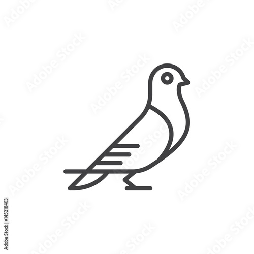 Canvas Print Carrier pigeon line icon, outline vector sign, linear style pictogram isolated on white