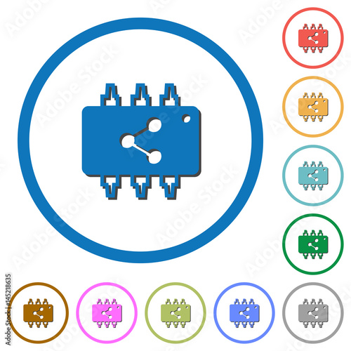Connect hardware icons with shadows and outlines