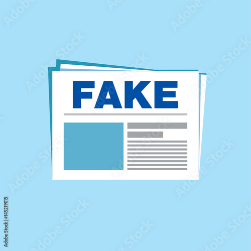 Fake News newspaper vector icon