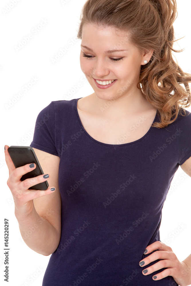 Young woman in sports wear using smart phone Young woman in sports wear using smart phone