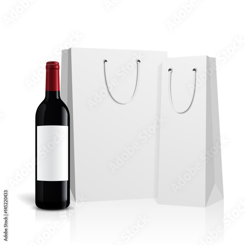 Mockup wine bottle. vector design.