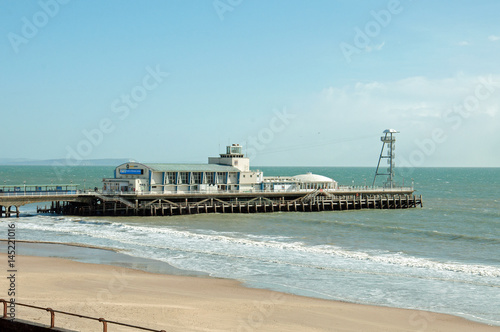 Bournemouth beach and pier in the summertime of Dorset, U.K.