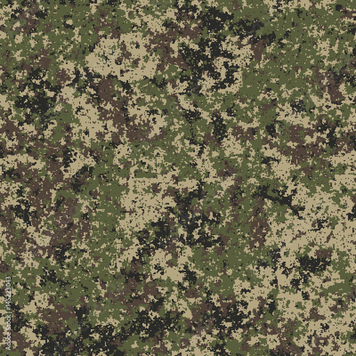 Abstract military or hunting camouflage background. Seamless pattern. Made from geometric square shapes.