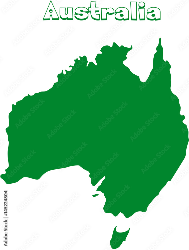 Blank Australia map isolated on white background
