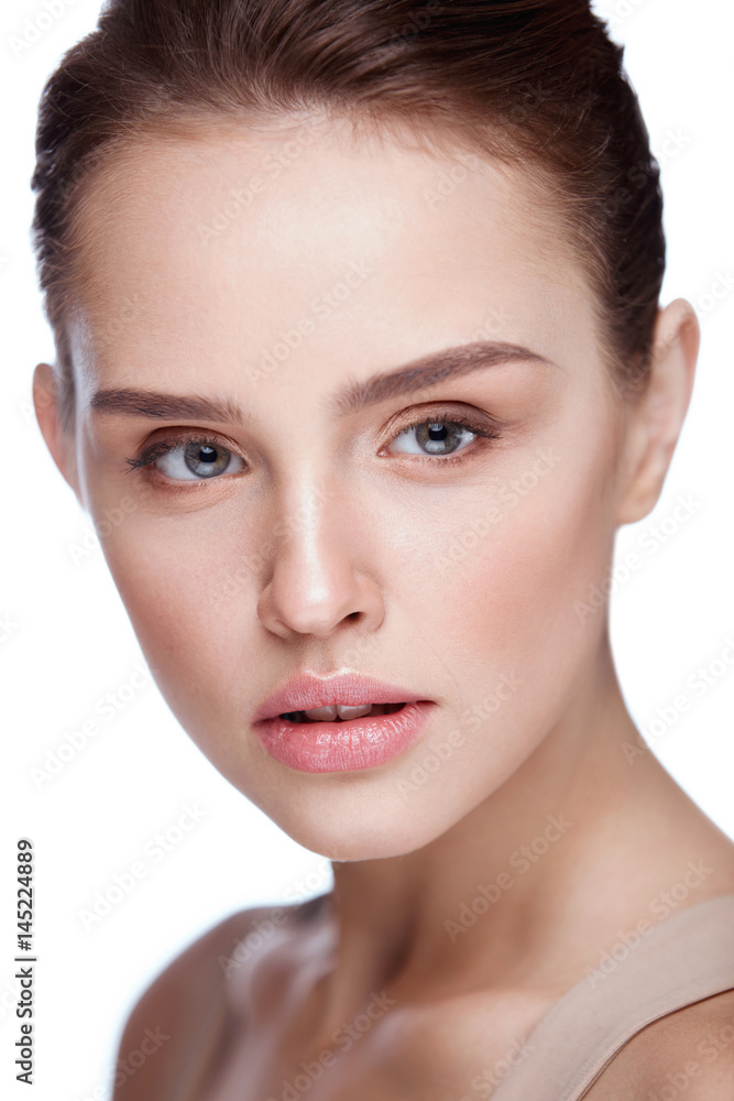 Beauty Woman Face. Beautiful Female With Facial Makeup Beauty Woman Face. Beautiful Female With Facial Makeup
