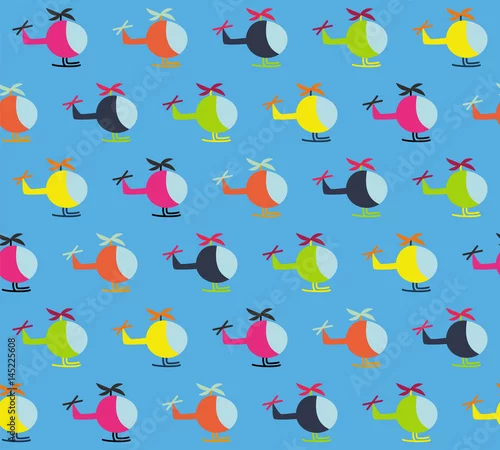 Obraz Śmigłowiec dzieci wzór na niebie w jednym kierunku