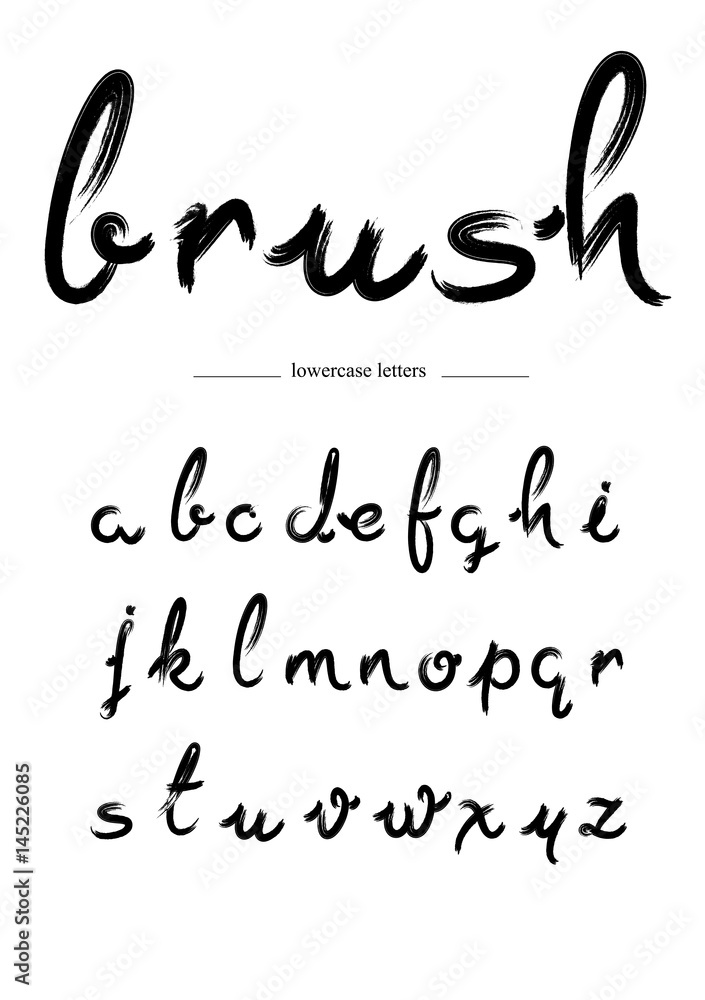 Brush Hand Drawn Big And Small Letters Stock Illustration