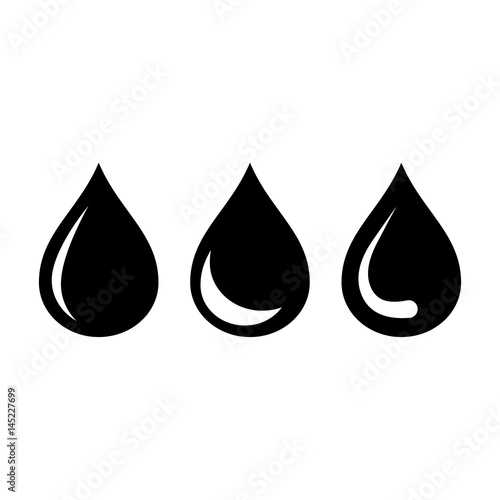 Pictogram water drop icon. Black icon on white background.