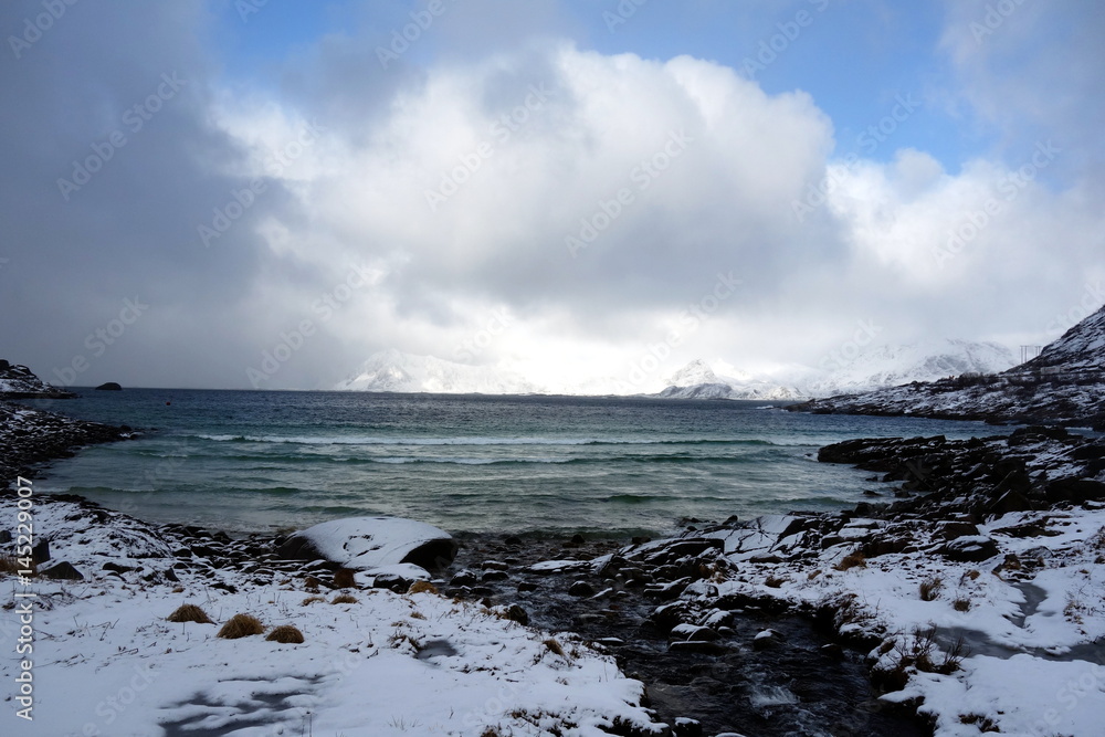 mountain and sea storm