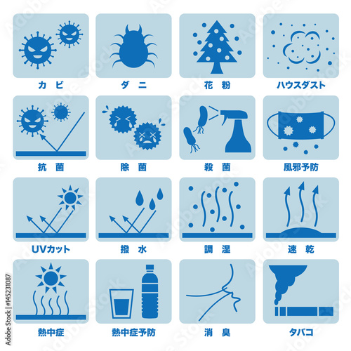 健康・衛生　アイコンセット（文字あり）