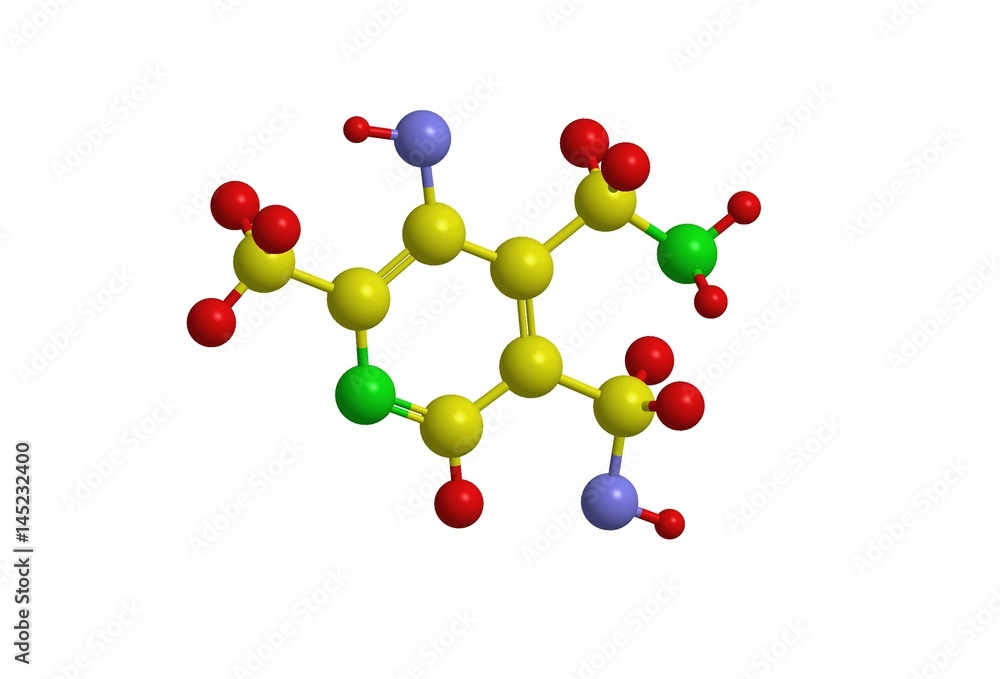 Molecular structure of pyridoxamine (vitamin B6), 3D rendering Molecular structure of pyridoxamine (vitamin B6), 3D rendering