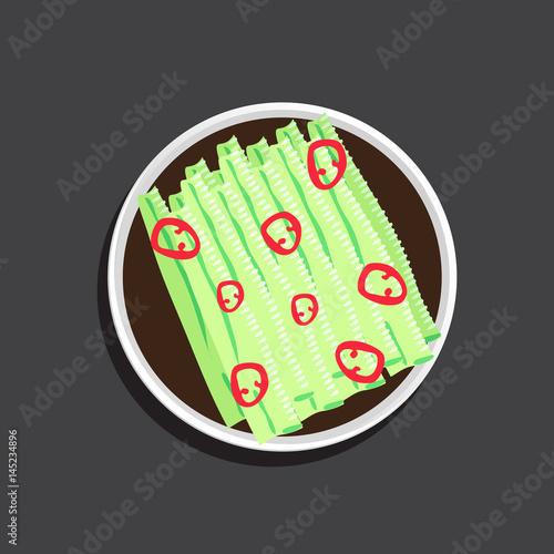 Cartoon vector illustration of pickled cucumber