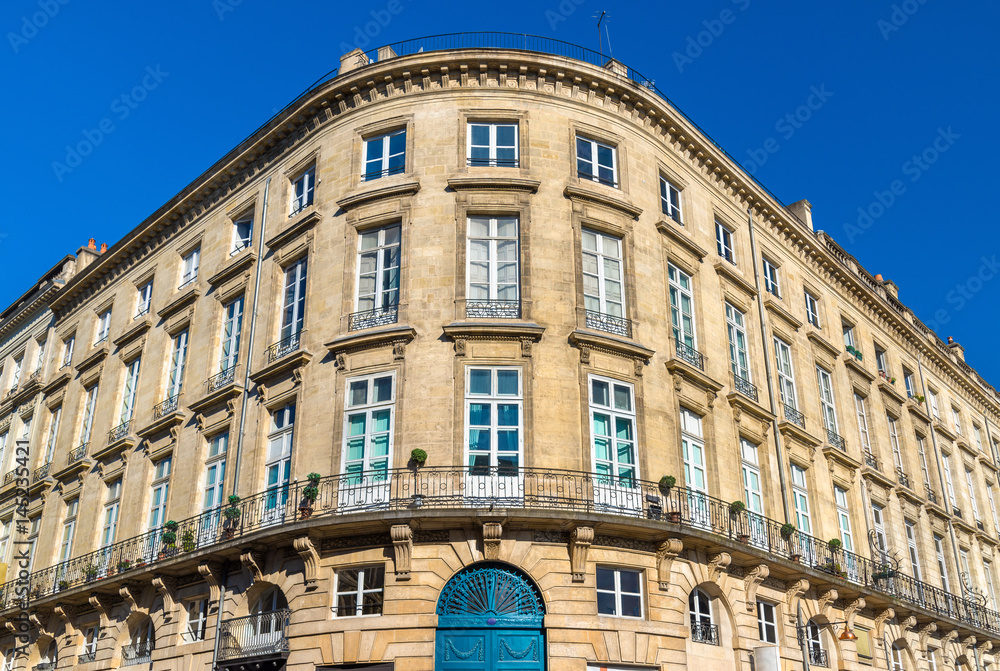Buildings in the historic centre of Bordeaux, France