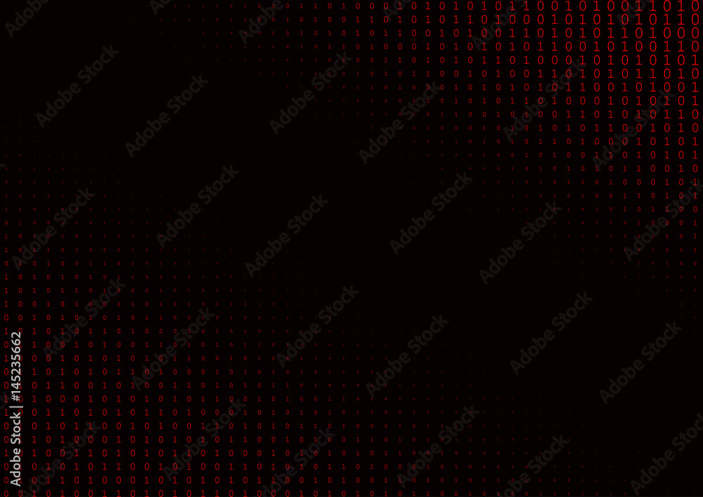 Binary code black and red background. Binary code black and red background.