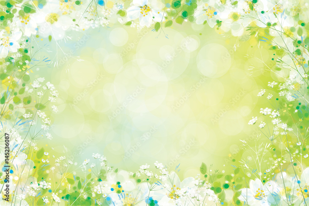 Naklejka premium Vector spring floral background.