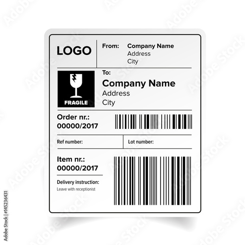 Shipping label template