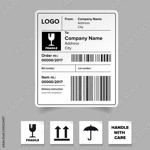 Shipping label template