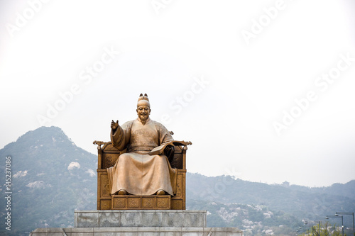 Statue of King Sejong at the Gwanghwamun square in Seoul