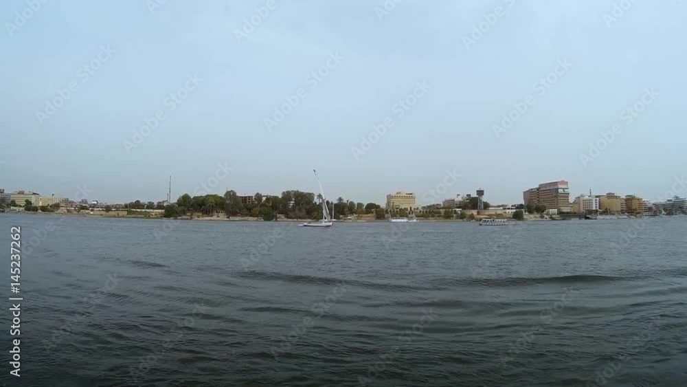 View of the banks of the Nile on the city Luxor View of the banks of the Nile on the city Luxor