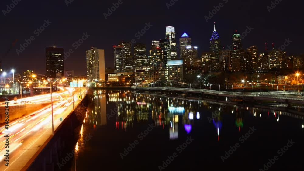 4K UltraHd Timelapse at night in Philadelphia 4K UltraHd Timelapse at night in Philadelphia