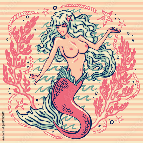 Mermaid with corals