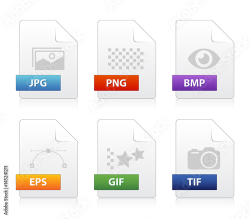 Set of image file type icons photo
