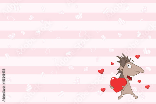 
Valentines card with a Cute Hedgehog. illustration