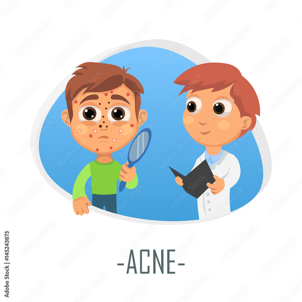 Acne medical concept. Vector illustration. Acne medical concept. Vector illustration.