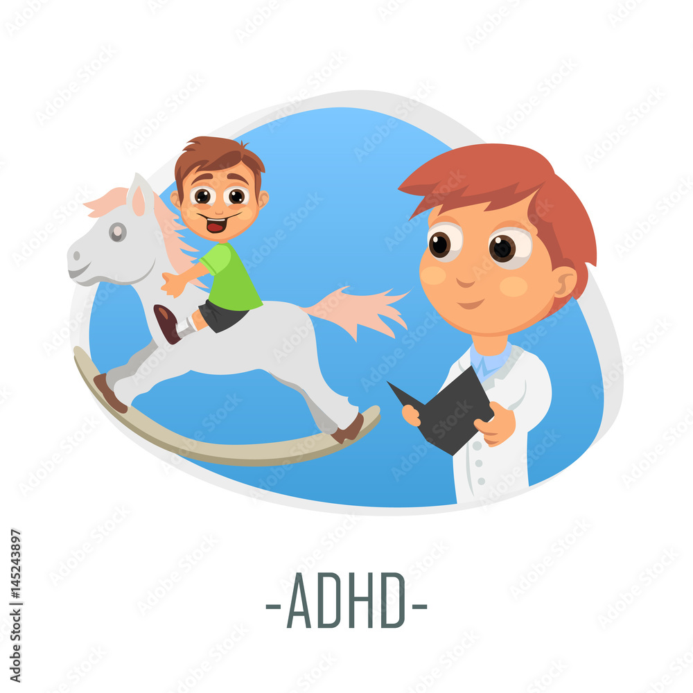 ADHD medical concept. Vector illustration. ADHD medical concept. Vector illustration.