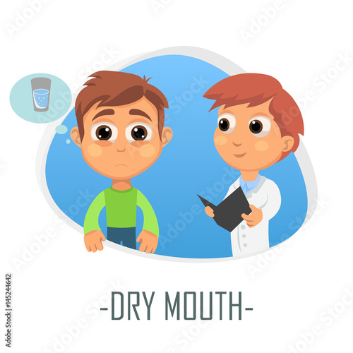 Dry mouth medical concept. Vector illustration.