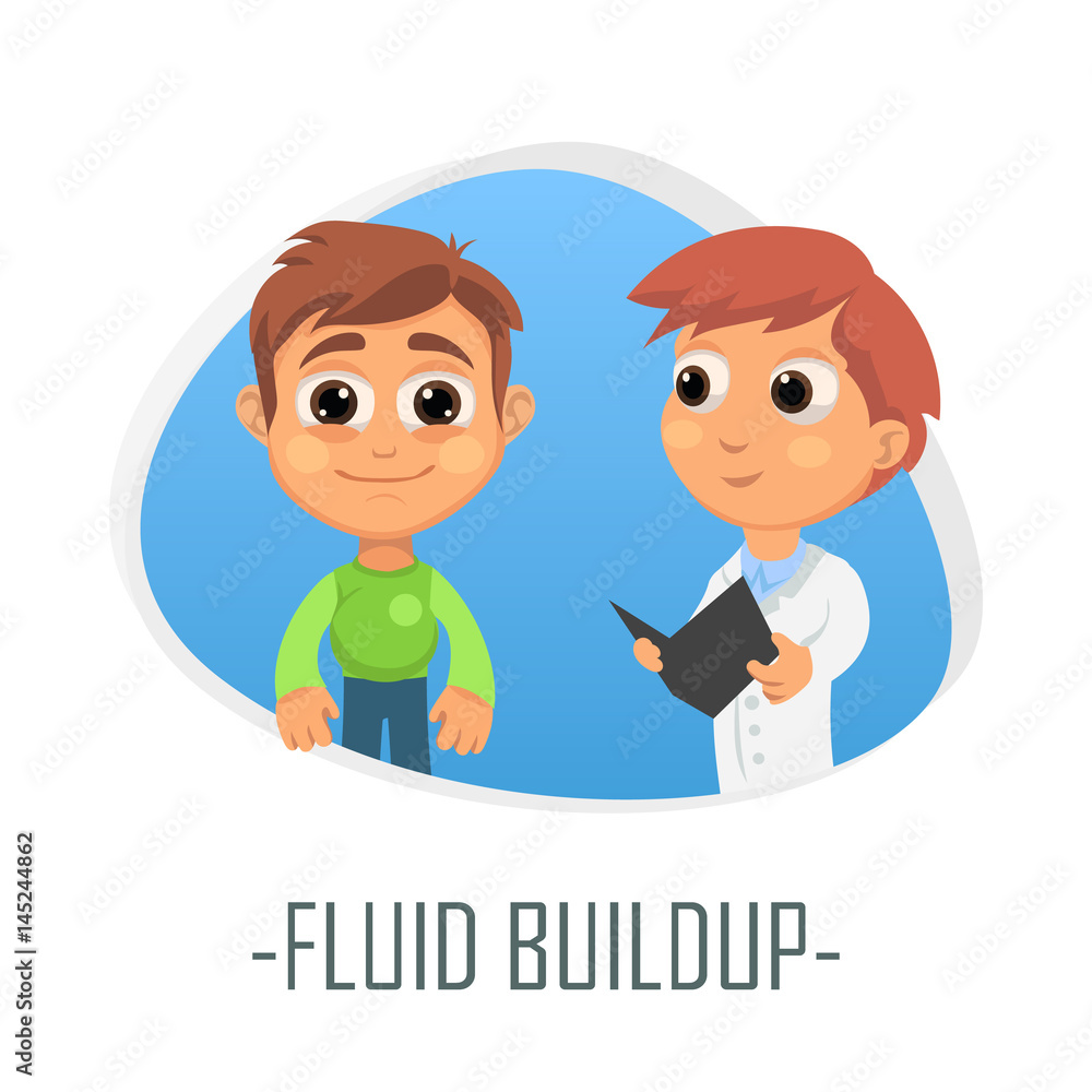 Fluid buildup medical concept. Vector illustration. Fluid buildup medical concept. Vector illustration.