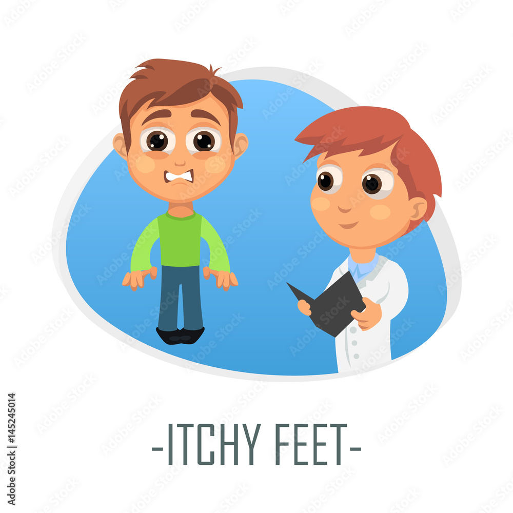 Itchy feet medical concept. Vector illustration. Itchy feet medical concept. Vector illustration.