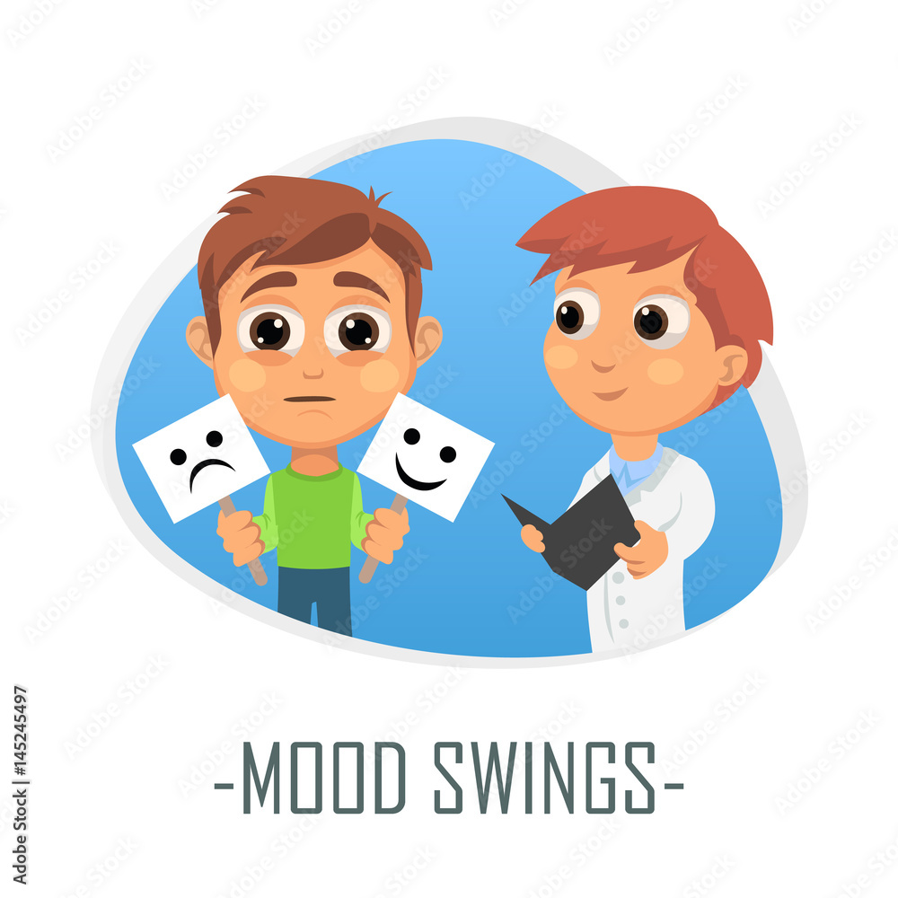 Mood swings medical concept. Vector illustration. Mood swings medical concept. Vector illustration.