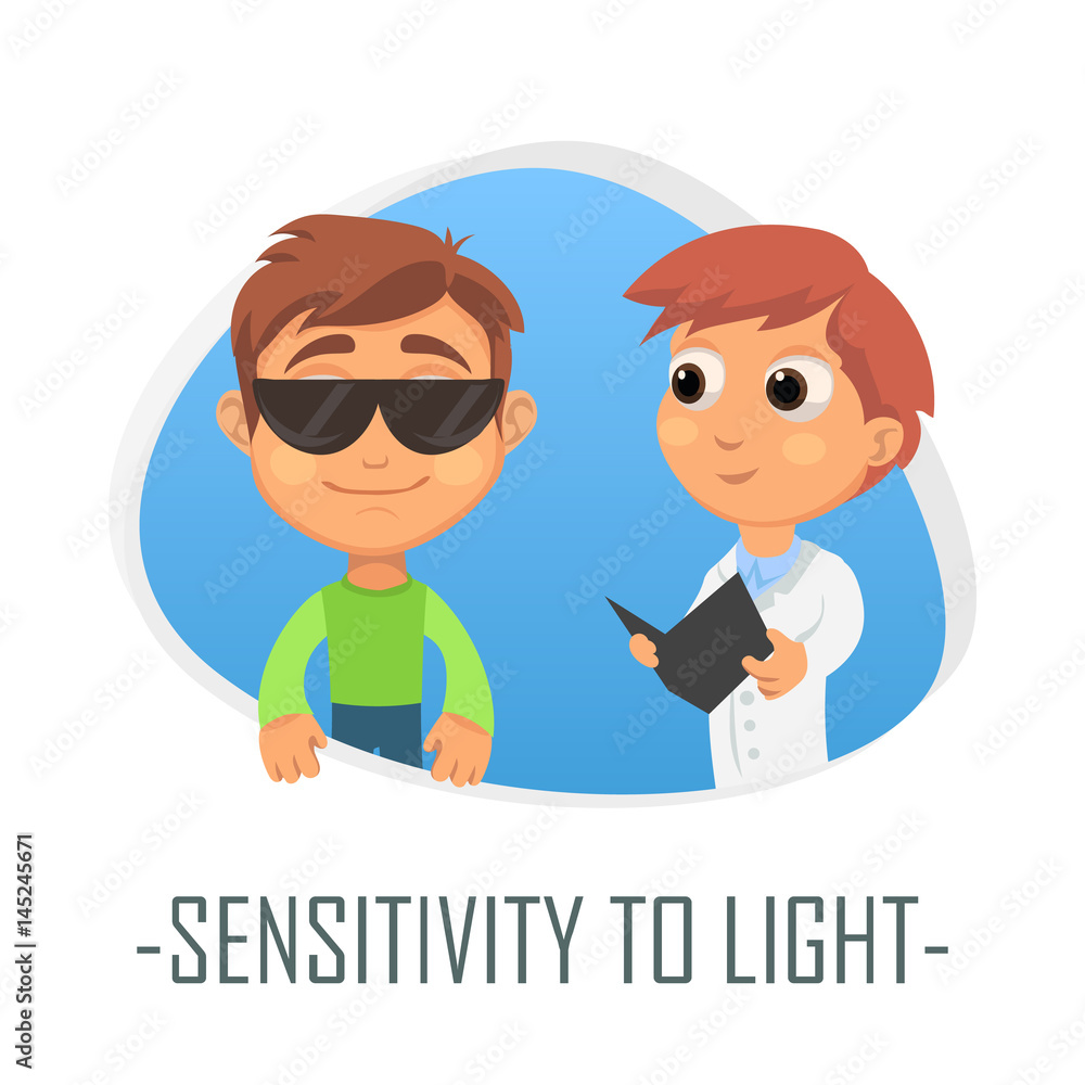 Sensitivity to light medical concept. Vector illustration.