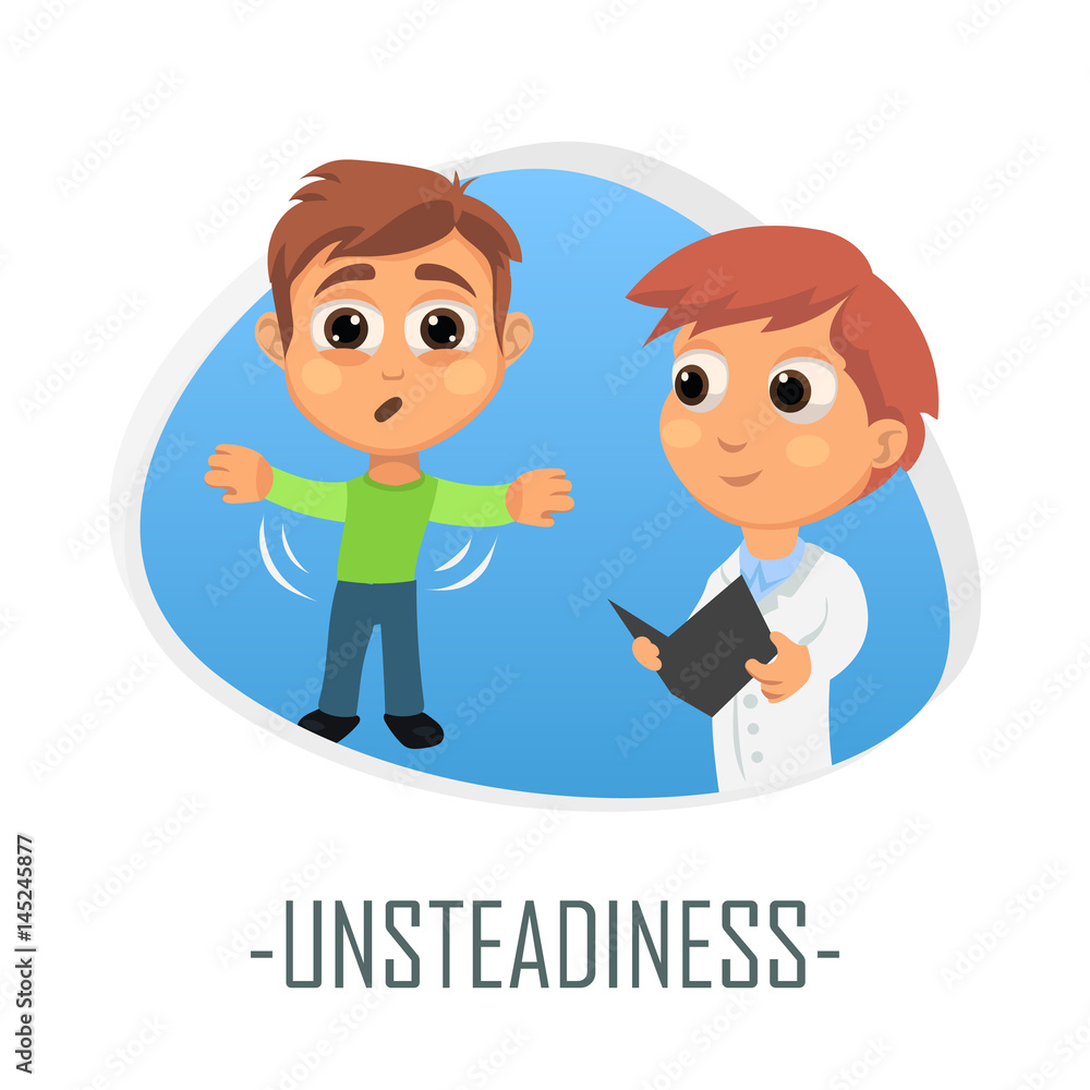 Unsteadiness medical concept. Vector illustration. Unsteadiness medical concept. Vector illustration.