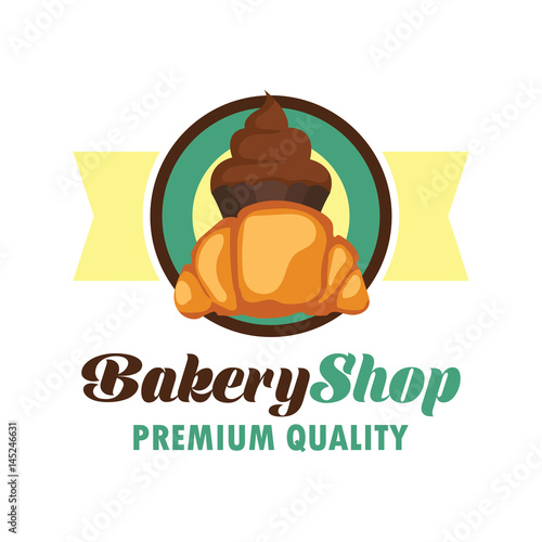 bakery logo with text space for your slogan / tagline, vector illustration