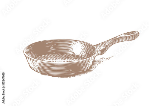 Isolated black frying pan