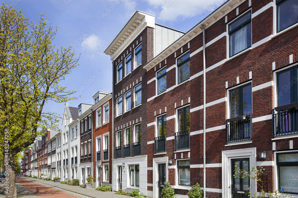 Naklejka premium Street with new built classic style houses