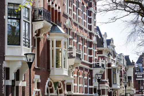 Street with historical houses photo