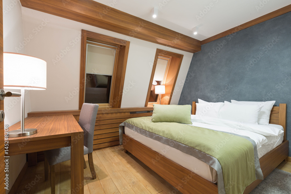 Hotel apartment, bedroom interior Hotel apartment, bedroom interior