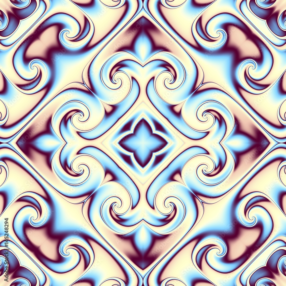 Obraz premium Abstract square background. Symmetric retro decorative ornament pattern
