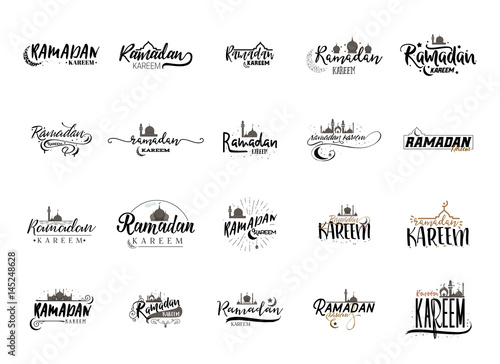 Ramadan Kareem - Handmade template. Isolated vector object logo is a badge for your design