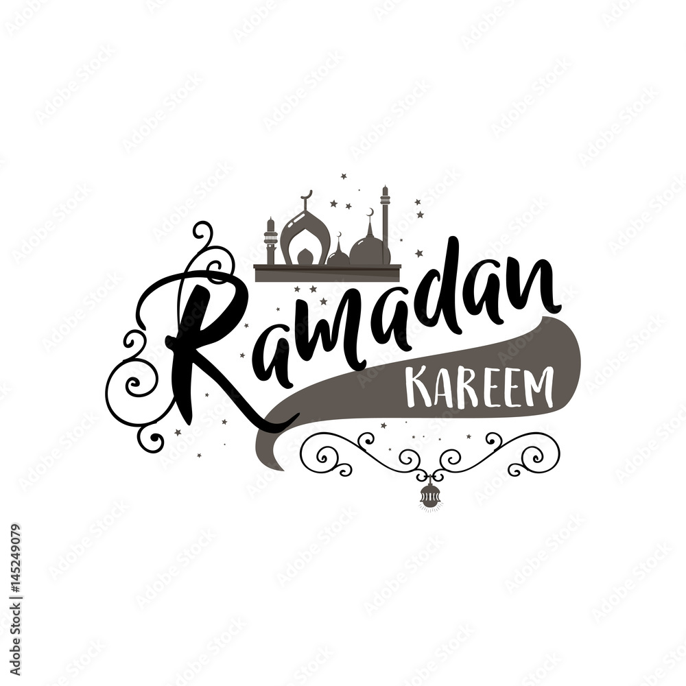 Ramadan Kareem - Handmade template. Isolated vector object logo is a badge for your design Ramadan Kareem - Handmade template. Isolated vector object logo is a badge for your design