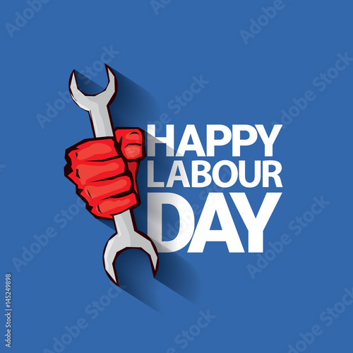 Happy labour day vector label