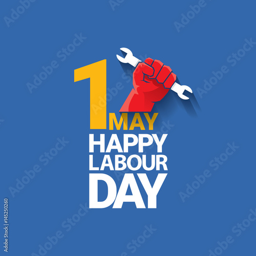 Happy labour day vector label
