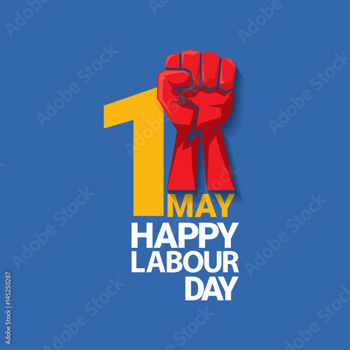 Happy labour day vector label