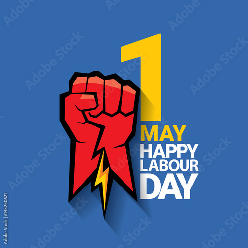 Happy labour day vector label