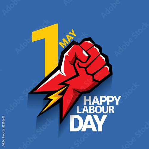 Happy labour day vector label