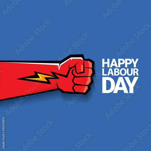 Happy labour day vector label